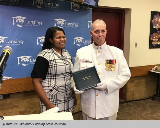 Vietnam Navy Vet gets High School Diploma after almost 50 years!